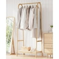 thumbnail image 2 of Wood Clothing Rack with Storage Shelf – Stylish Garment Rack for Bedroom, Living Room, or Balcony, 2 of 6