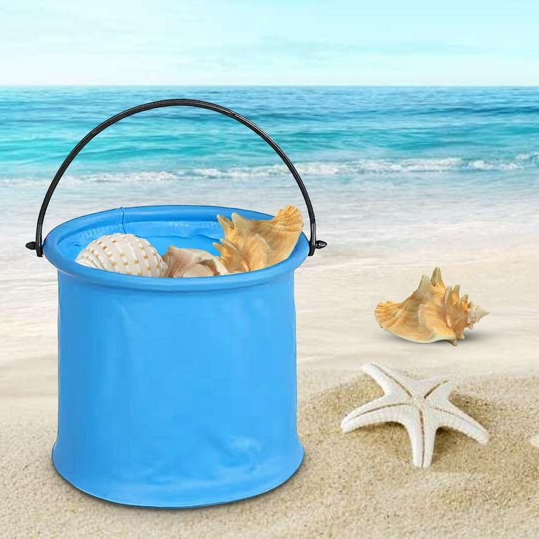 Travelwant Foldable Pail Bucket with Shovels Collapsible Buckets Multi  Purpose for Beach, Camping Gear, Beach Party, Camping and Fishing, and Fun