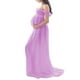 thumbnail image 3 of SAYOO Vestido de maternidad para fotografía Color sólido Fuera del hombro Vestido de gasa Frente Split Vestidos largos de embarazo para sesión de fotos SAYOO casual, 3 of 4