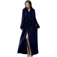 thumbnail image 3 of Catlerio Womens Robe Long Fleece Bathrobe Warm Waist Belt Super Soft Plush Full Length Bath Robe, 3 of 5