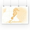 thumbnail image 1 of Delaware - Seahorse - Yellow - Coastal Icon - Lantern Press Artwork (36x54 Giclee Gallery Print, Wall Decor Travel Poster), 1 of 1