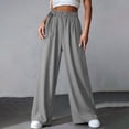 thumbnail image 2 of Women's High Waisted Wide Leg Pants with Pockets - Solid Color Pleated Elastic Loose Fit Casual Trousers, S-2XL, 2 of 8