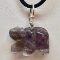 thumbnail image 4 of Amethyst Bear Pendant Necklace | Semi Precious Stone Jewelry | Silver Pendant, 4 of 7