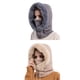thumbnail image 1 of 2x 3 en 1 para mujer Sombrero Bufanda Conjunto de máscara Beanie Capucha de invierno Máscara de boca de punto Cuello forrado de vellón Protección cáli Soledad Bufanda para mujer, 1 of 9