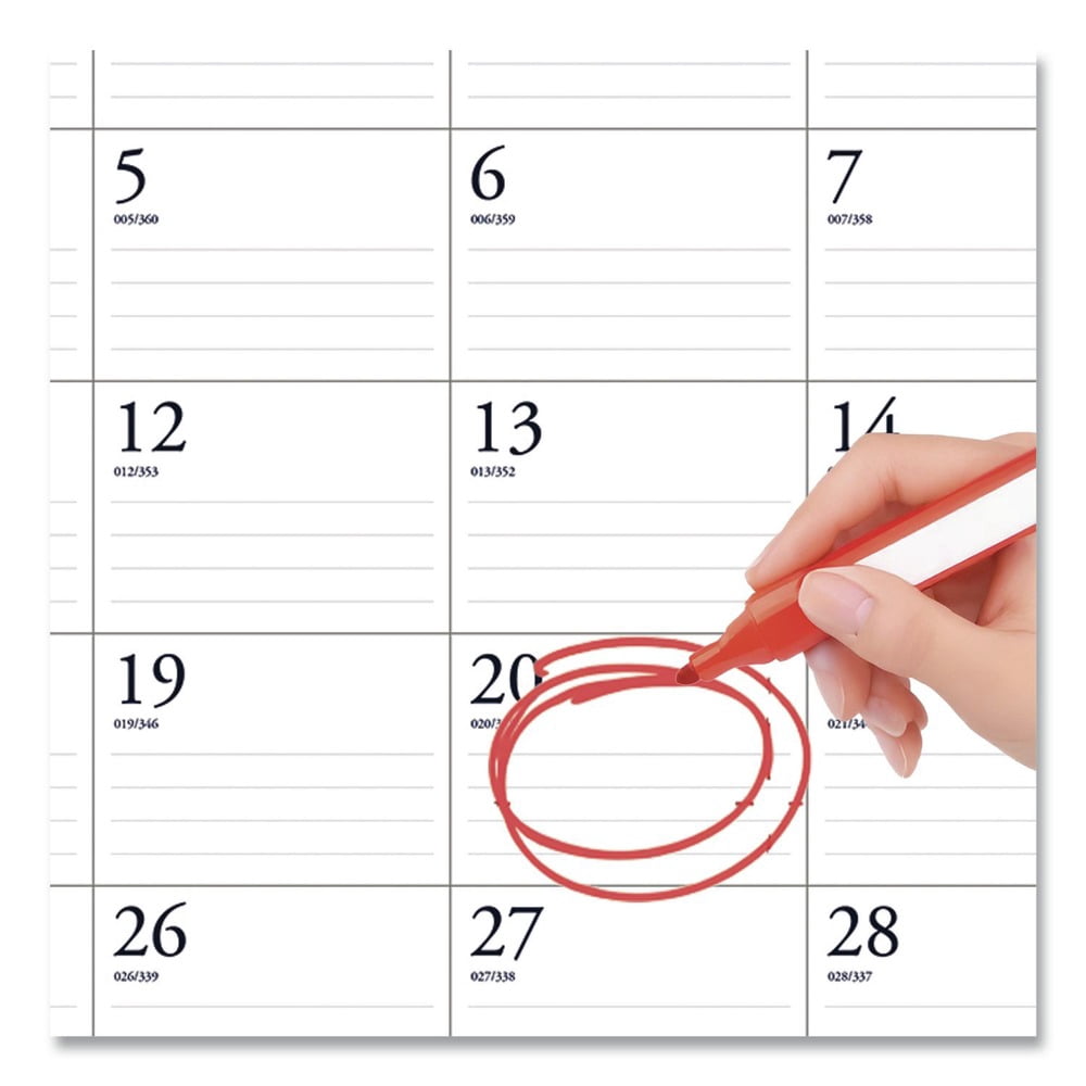 24 in. x 19 in. 12-Month (Jan to Dec) 2026 Executive Monthly Desk Pad Calendar - White/Blue Sheets/Blue Corners