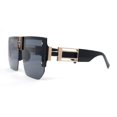 thumbnail image 3 of Womens Luxury Rimless Jewel Rectangle Designer Mafia Fashion Sunglasses All Black, 3 of 4