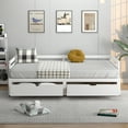 thumbnail image 3 of Costway Twin to King Daybed with  2 Drawers Wooden Sofa Bed for Bedroom Living Room White, 3 of 9