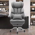 thumbnail image 3 of FASTES Office Chair, Big and Tall Desk Chairs with Footrest 400lbs Gaming Chair Ergonomic Executive High-Back Reclining Computer Chair Swivel Wheels and Padded Lumbar Support, Gray, 3 of 9