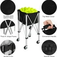 thumbnail image 1 of Foldable Tennis Ball Hopper with Wheels, Lightweight Cart with Carry Bag for Easy Transport, 1 of 5