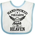 thumbnail image 3 of Inktastic Handpicked for Earth by My Aunt in Heaven with Angel Wings Boys or Girls Baby Bib, 3 of 4