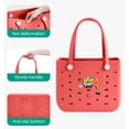 thumbnail image 3 of NUOYI PIEIN 2 Sets M+S Women's EVA Beach Bag with Decorative Accessories, Waterproof Daily Leisure Shopping Tote Bag, 3 of 7