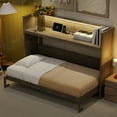 thumbnail image 3 of Newest Twin XL Size Murphy Bed with Desk,LED Light , USB Charging Station,Gray Wash, 3 of 9