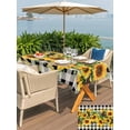thumbnail image 5 of Rectangle Outdoor Tablecloth With Umbrella Hole And Zipper– Sunflower Waterproof Patio Table Cover for Party, Picnic, Backyard, 60"x84" , Rustic Farmhouse Barn Star Black Buffalo Plaid, 5 of 8