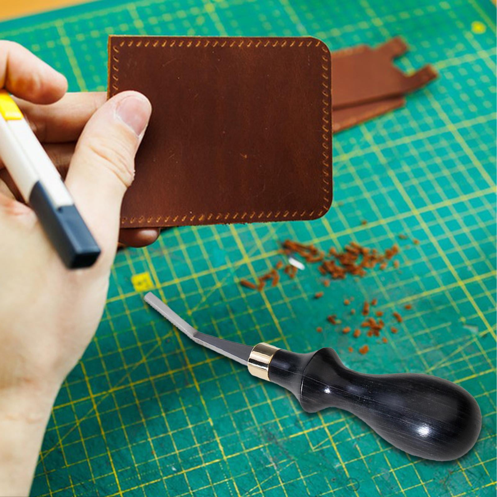 HILABEE Detail Rougher Leather Roughing Tool Polish File Tool Wooden Handle Ergonomic Edge Marking Crafted for Consistent Results Suitable for Leathercraft En 4mm
