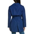 thumbnail image 2 of Via Spiga womens  Double-Breasted Short Trench Coat, XL, Blue, 2 of 3