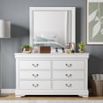 thumbnail image 3 of Furniture of America Toni Wood 6-Drawer Dresser with Mirror in White, 3 of 8