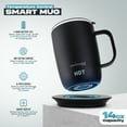 thumbnail image 4 of SMRTMUGG PRO Heated Coffee Mug 14 oz., 4 Hour Battery Life, Self-Heating, Adjustable Temperature Controlled, LCD Screen, One Button Temperature Adjustment, Includes Cover with Magnetic Slider (Black), 4 of 9