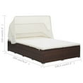 thumbnail image 4 of vidaXL 2-Person Sunbed with Cushion Poly Rattan Brown, 4 of 5