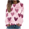 thumbnail image 2 of Plus Size Tops for Women Viikei 2025 Fall Womens Tops Plus Clearance,Women's Valentine's Day Printed Long Sleeved Round Neck Top/shirt Multicolor XL, 2 of 5
