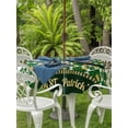 thumbnail image 2 of Outdoor Tablecloth with Umbrella Hole and Zipper, Happy St. Patrick's Round Table Cloth 60 Inch Waterproof Tablecloth, Cute Legs Coin Green Shamrock Leaves Picnic Table Cover for Patio Camping, 2 of 7