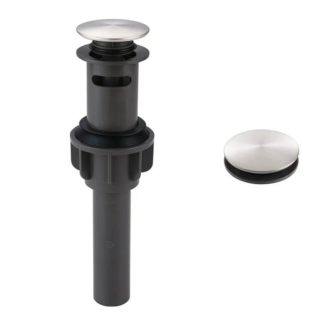 WOWOW Bathroom Sink Drain with Lift Rod, Brushed Nickel Sink Drain with