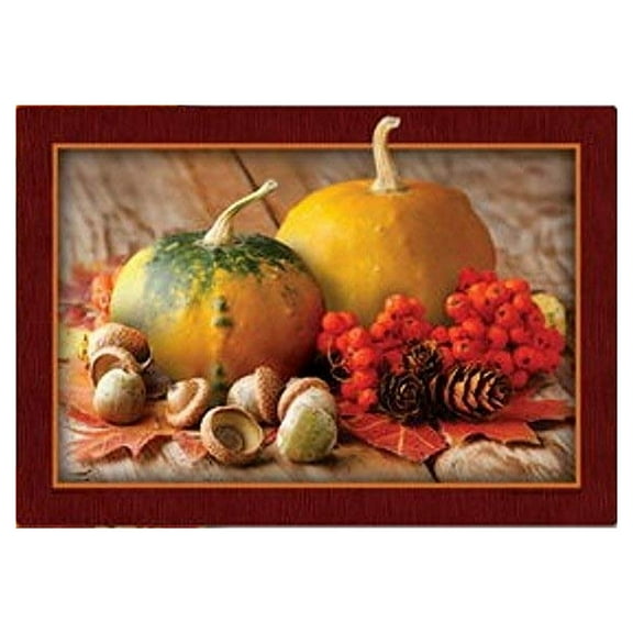 Pumpkins, Acorns and Pinecones Paper Placemats - 14in. x 9.75in. - 25 Pack (702081)