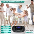 thumbnail image 2 of Reproductor de CD Philco Bluetooth Boombox portátil con Cassette y Graves Potentes para el Hogar, 2 of 8