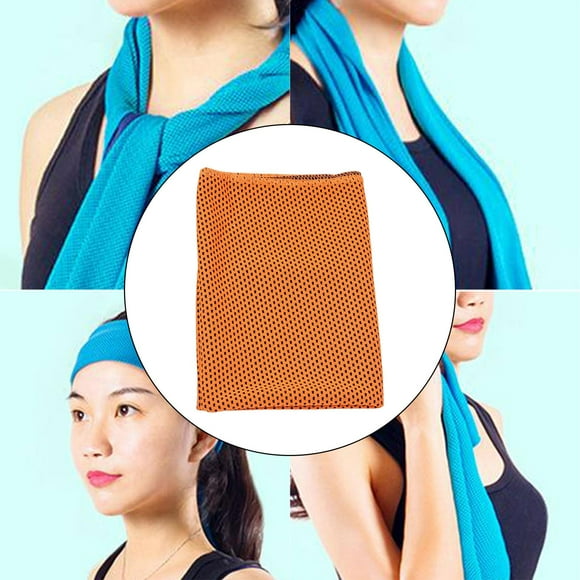 Toalla de Enfriamiento Toalla para El Sudor 40 "x 12" Toalla de Hielo Absorbente Suave Envoltura para El Cuello Secado Rápido Transpirable para Sender Naranja DYNWAVEMX Tela de enfriamiento