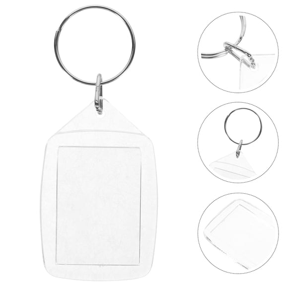 TEHAUX 12Pcs Diy Design Transparent Keychain Charm ABS Decorative Plastic Key Ring Family Members