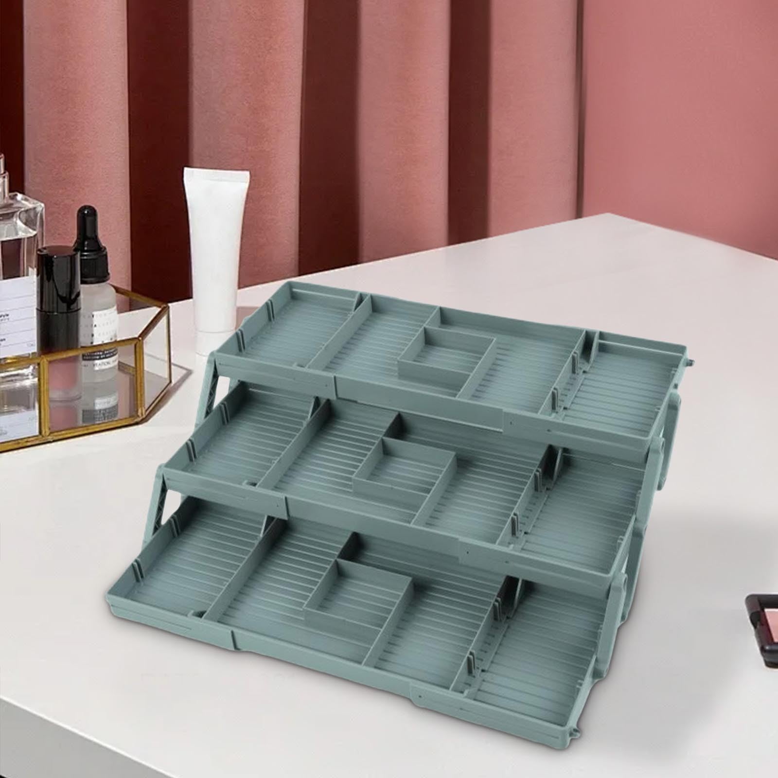 2 Tier Drawer Organizer, Smart Drawer Organizer Multi Level Expandable Desk Organizer for Makeup, Jewelry, Kitchen Office Supplies