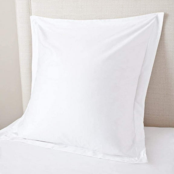 Euro Sham Pillow Covers Set of 2, 26x26 Inch White 100% Egyptian Cotton, 600 Thread Count Square Decorative Cushion Cases, Skin-Friendly Soft European Size Bedding Shams, White