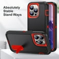 thumbnail image 3 of for iPhone 15 Pro Case, iPhone 15 Pro Phone Case with Built in Kickstand, Shockproof/Dustproof/Drop Proof Heavy Duty Military-Grade Rugged Protective Cover for iPhone 15 Pro,Black+Orange, 3 of 9