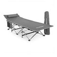 thumbnail image 1 of Alpcour Folding Camping Cot – Deluxe Collapsible Single Person Bed in a Bag w/Pillow for Indoor & Outdoor Use – Ultra Lightweight, Comfortable, Heavy Duty Design Holds Adults & Kids Up to 300 Lbs, 1 of 4