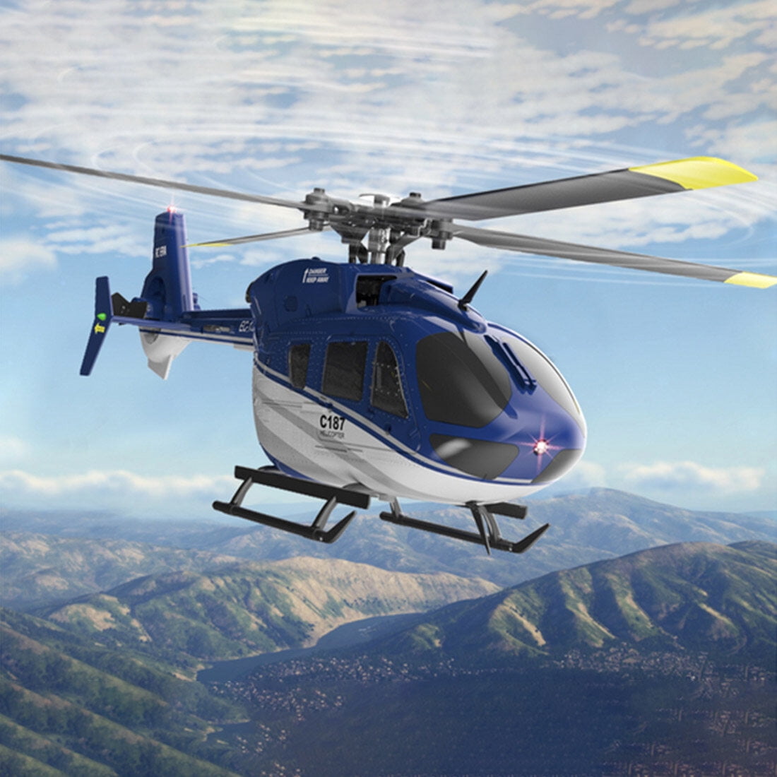 RC ERA C187 EC135 RC Helicopter, 4CH 2.4GHz Single-Rotor Flybarless Remote Control Aircraft 6-Axis Gyro with Optical Flow& Altitude Hold, RTF Beginner Helicopter for Adults & Teens