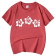 thumbnail image 3 of Hiiyo T-Shirt pour Fille Imprimé Fleuri Manches Courtes Col Rond T-Shirt Décontracté pour Enfants, 3 of 4