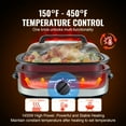 thumbnail image 4 of KFFKFF Electric Roaster Oven 22QT Turkey Roaster Oven with Self-Basting Lid 1450W with High-Dome Glass Lid with Defrost & Warm Function Adjustable Temperature Removable Pan&Rack Cool-Touch Handles, 4 of 9