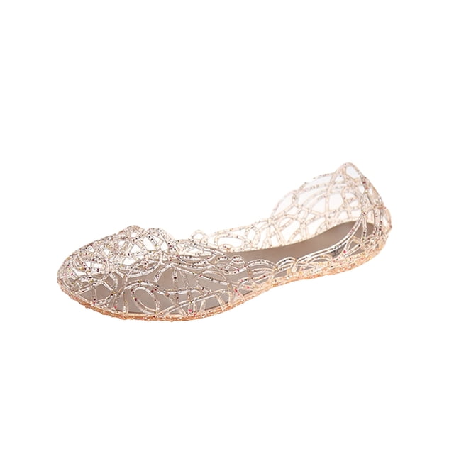 Amzcrzy Zapatos de mujer,Zapatos de mujer,Zapatillas de mujer, Sandalias planas de verano con agujeros para mujer, zapatos casuales de gelatina de plástico con cristales Sandalias Mujer Zapatillas De
