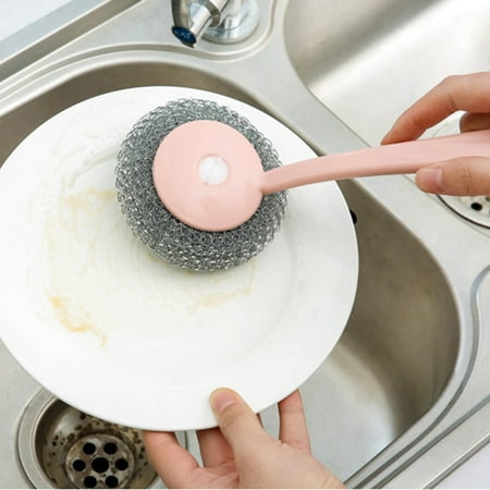 

Up to 50% Off Dvkptbk Long Handle Washing Pot Brush Wire Ball Household Kitchen Wire Does Not Fall Off Wire Wipe Sink Stove Cleaning Brush