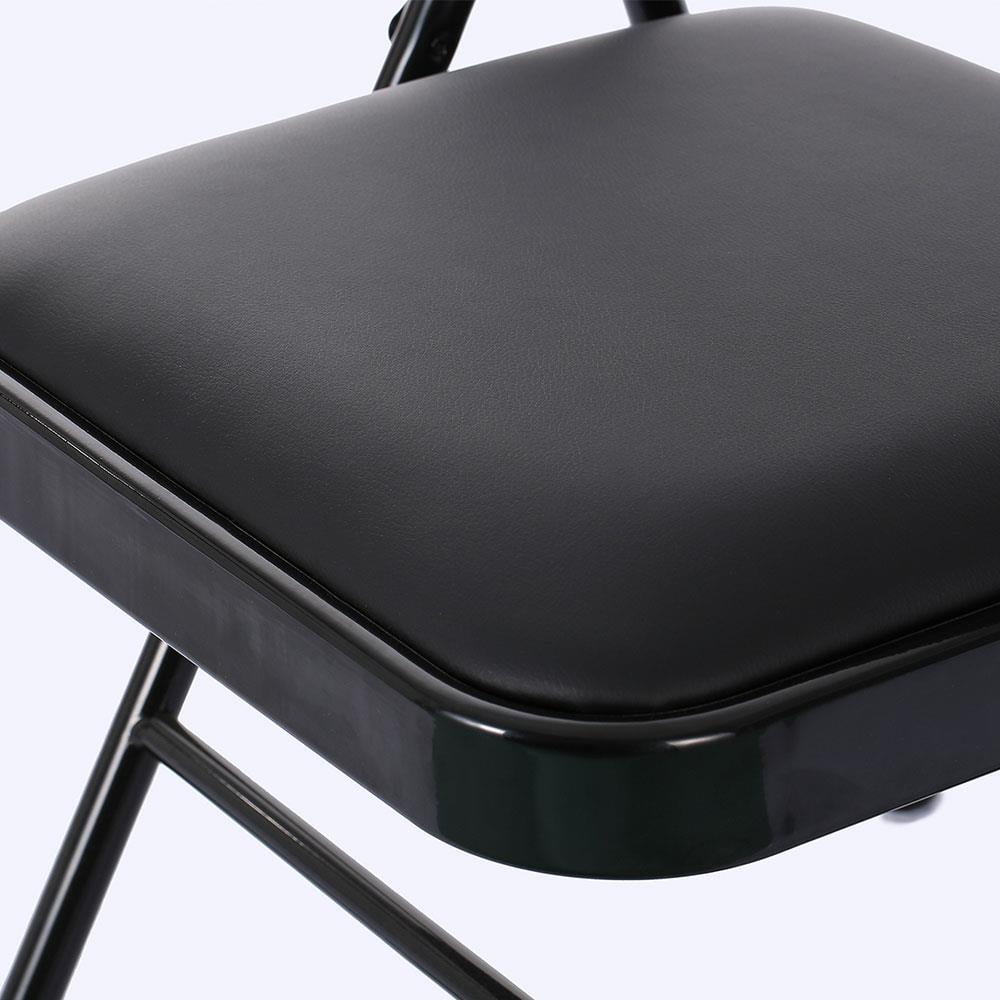 Ktaxon 4 Pack Folding Chairs Wedding Party Chair Foldable Dining Chair with Metal Frame and Soft Cushion Black