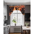 thumbnail image 3 of Orange Gnomes Swag Valances for Windows, Small Curtains Drapes, Pumpkin Sunflower Maple Country Wood Plank Kitchen Window Curtains Over Sink Window Treatment Valance for Bedroom/Bathroom 56"x36", 3 of 5