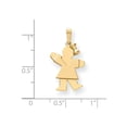 thumbnail image 2 of 14k Yellow Gold Solid Engravable Girl with Bow on Right Charm, 2 of 2