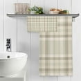 thumbnail image 5 of Cream Beige Plaid Tartan Cotton Towel Set 2 Piece, 1 Bath Towels 1 Washcloth, Soft Fast Dry Super Absorbent Face Hand Towel for Bathroom Hotel Gym Spa and Beach, 5 of 7