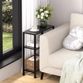 thumbnail image 4 of Mesa auxiliar Homedawn M-LBZ62B3 de 2 niveles con soporte para estantes, color negro, 4 of 9