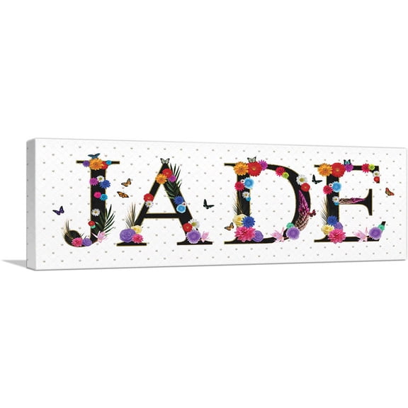 ARTCANVAS JADE Girls Name Room Decor Canvas Art Print - Size: 36" x 12" (0.75" Deep)
