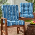 thumbnail image 3 of Greendale Home Fashions Outdoor Tufted 42'' x 21'' Chair Cushion, Set of 2, Sapphire Stripe, 3 of 9