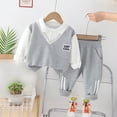 thumbnail image 2 of Jamsmile Toddler Boys Outfit Sets Spring Long Sleeve Sweatshirts + Pants 3 Piece Child Boys Outfits Sets, 2 of 9