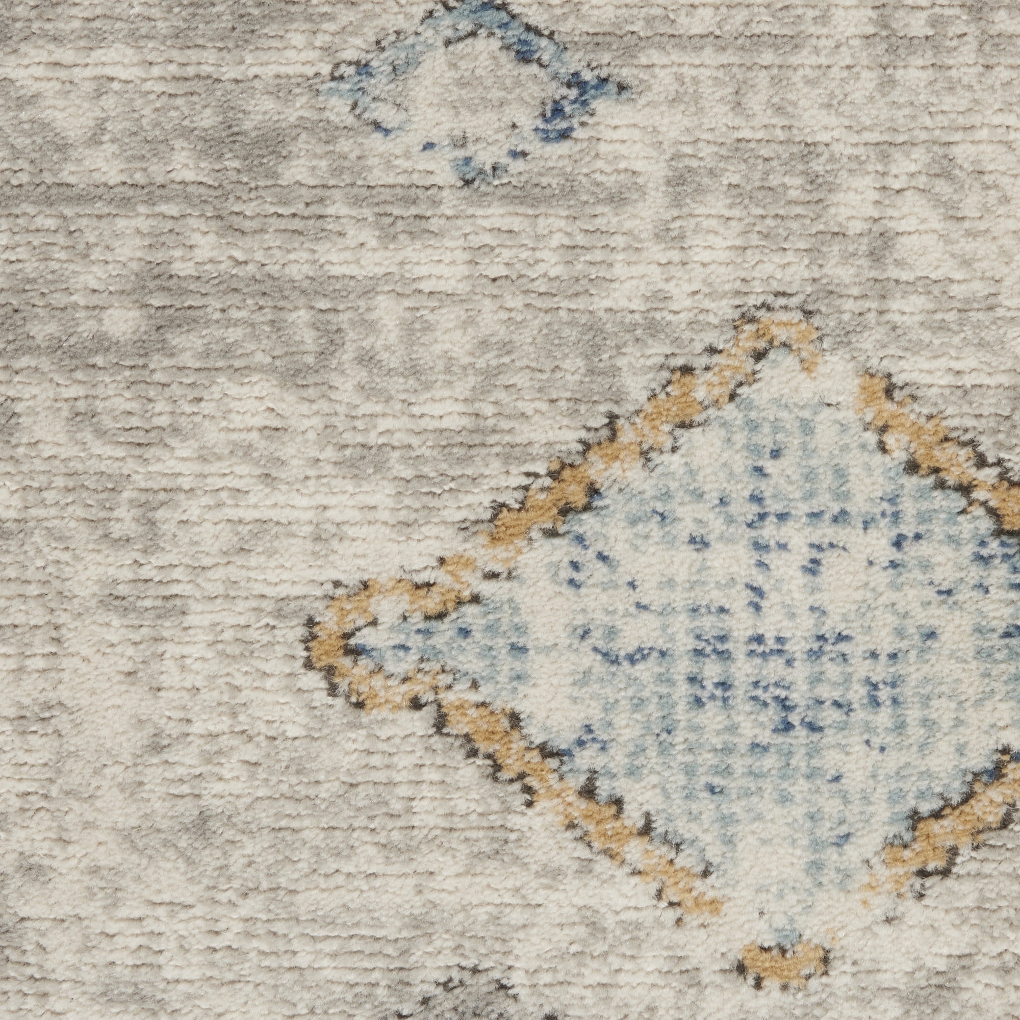 Nourison Concerto Modern Ivory/Grey/Blue 5'3" x 7'3" Area Rug, (5x7)