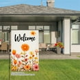 thumbnail image 3 of JOOCAR Welcome Floral Linen Garden Flag for Fall Autumn Home Outdoor Garden Yard Door Decor 12x18 inch, 3 of 5