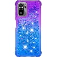 thumbnail image 2 of for Xiaomi Redmi Note 10 4G/Xiaomi Redmi Note 10S Case,Creativity Clear Gradient Quicksand Glitter Flowing Liquid Floating Case Bling Diamond Sparkle Cover for Redmi Note 10 4G JB Purple Navy, 2 of 14