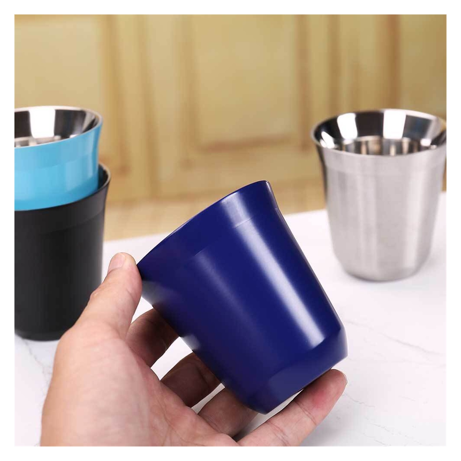 160ml Espresso Mugs Stainless Steel Coffee Milk Water Drink Breakfast Cups Insulated